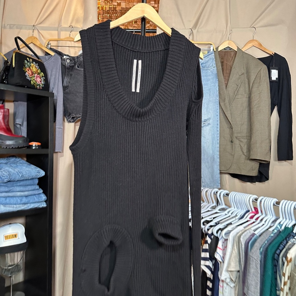 Rick Owens Black Banana Cashmere Sweater XL - Picture 9 of 17